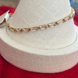 Oshena‎ designer beachwear gold faceted clear stones bracelet